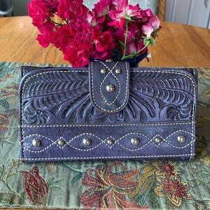 American West Tooled Leather Wallet